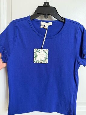 Chelsea and Violet Blue Short sleeve cotton shirt for girls Size 6